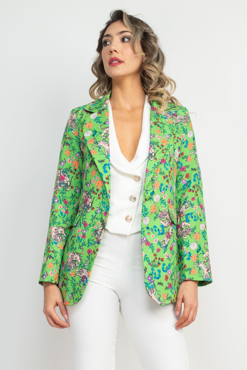 Areyna Tiger Floral Blazer