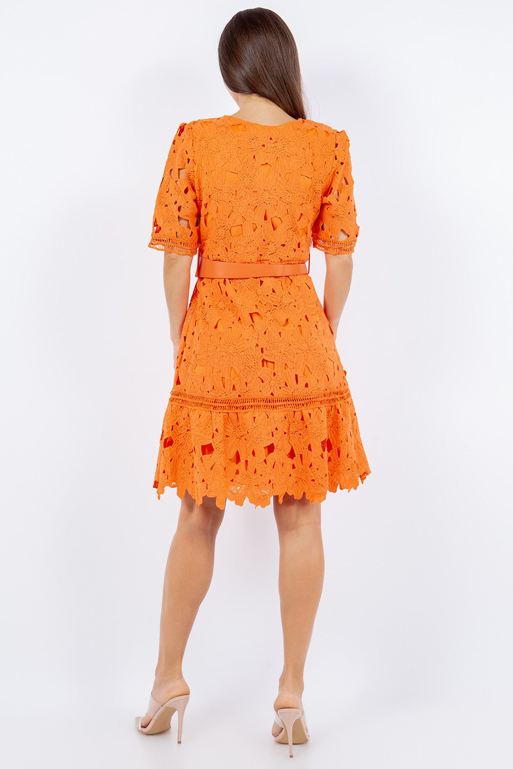 Eleanor Belted Lace Dress