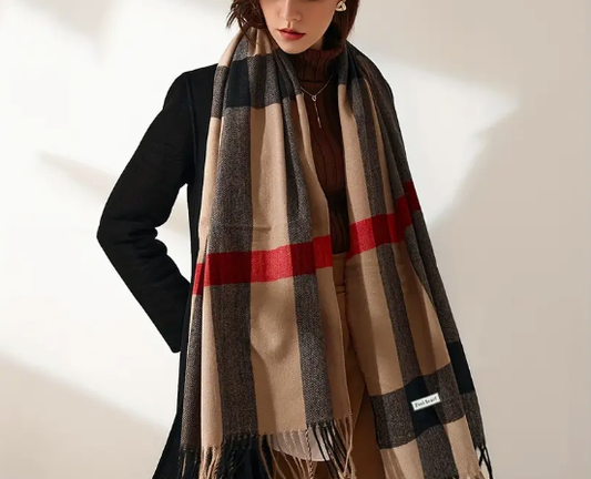 Faux Cashmere Plaid Scarf