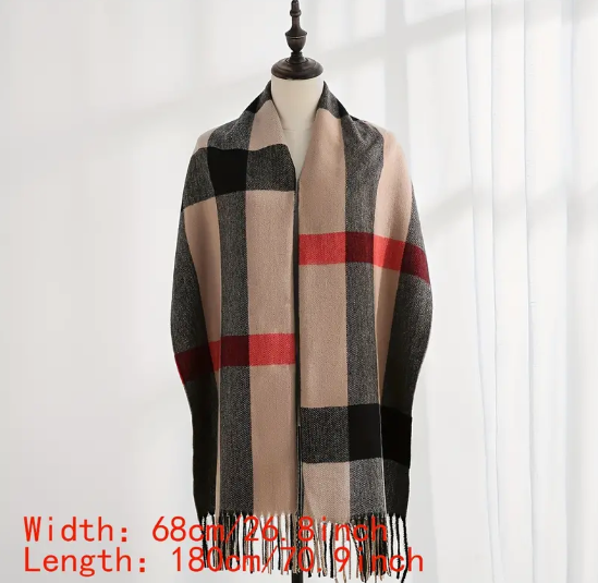 Faux Cashmere Plaid Scarf