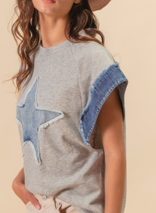 Denim Star Top