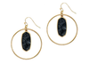 Stone Octagon Drop Earrings