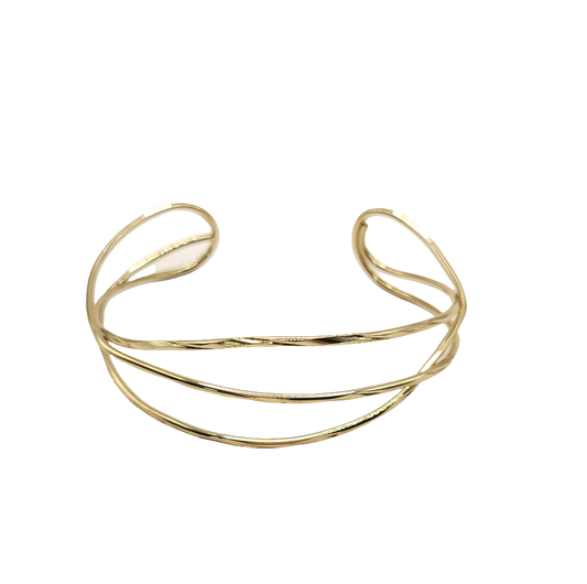 Intertwined Gold Cuff Bracelet